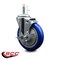 Service Caster 5'' Blue Polyurethane Wheel Swivel 7/16'' Grip Ring Stem Caster with Brake SCC-GR20S514-PPUB-BLUE-TLB-716138 - alternate 2